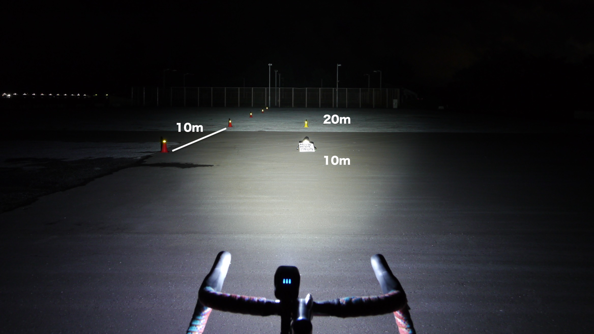 自転車ライト比較写真の説明画像